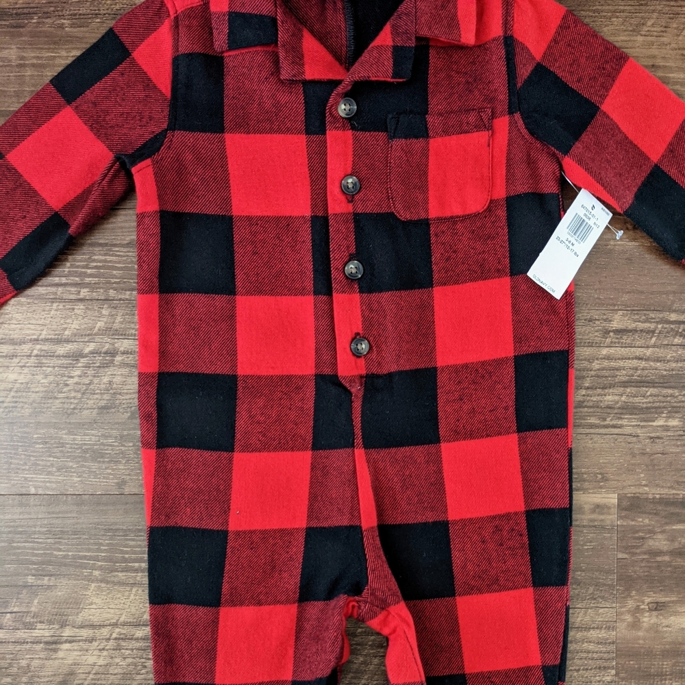 NWT Old Navy Red Buffalo Plaid Romper Coverall